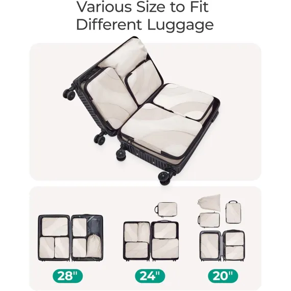 Compression Packing Cubes, 6 Set/4 Set/2 Set Travel Packing Cubes for Carry on Suitcases, Compression Suitcase Organizers Bag Set & Travel Cubes for Luggage, Lightweight Packing Organizers