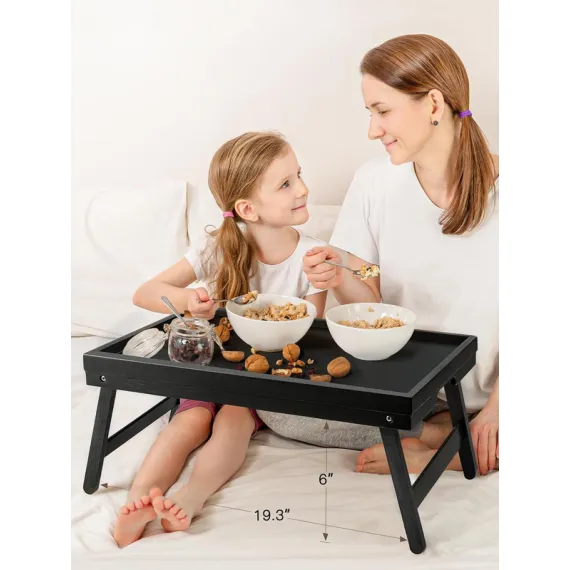 Folding table - Camping table - Portable folding table - Can be used as a dining table, TV table, laptop table, snack table, sofa table or work table - Black