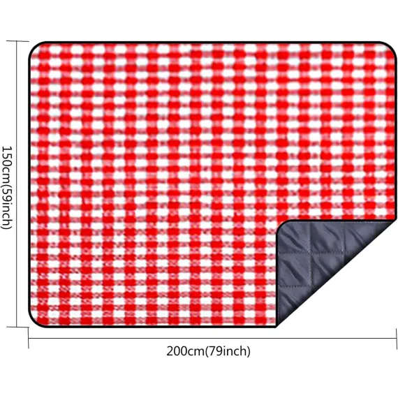 Picnic Blanket Outdoor Picnic Mat Water-Resistant Portable Beach Mat Folding Camping Mat Moisture-Proof Blanket(Red)