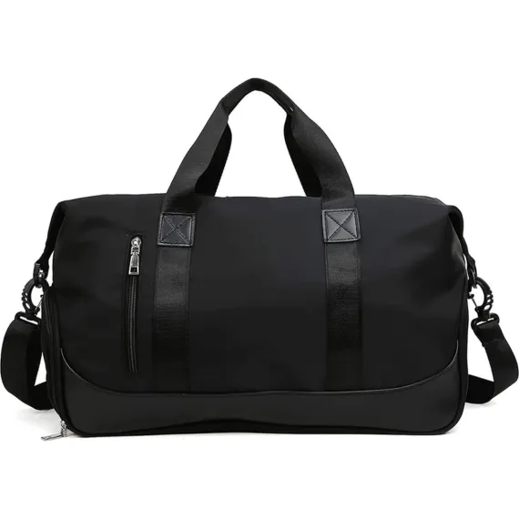 Travel Bag - Gym Bag - Hand Luggage Travel Bag - 47 x 25 x 22 cm - Sports Bag - Shoulder Bag - Waterproof and durable - With shoe compartment - Wet and dry - Suitable for men and women Swimming Sports Travel Gym Bag (black)