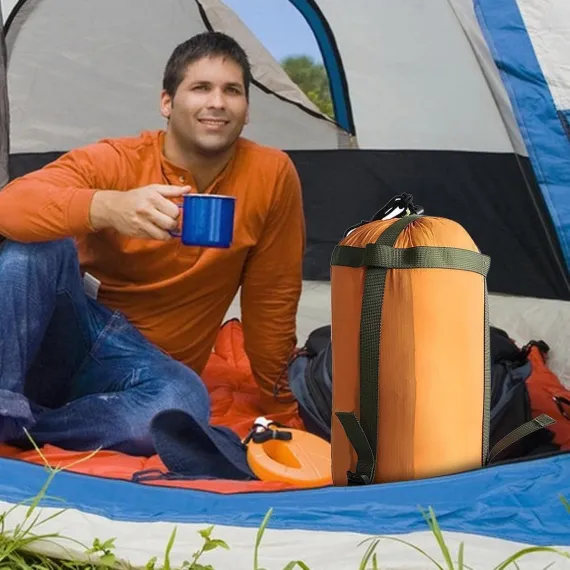 Compression bag - Sleeping bag compression bag - Sleeping bag storage bag - Storage bag - Backpacking storage bags - Portable sleeping bag storage bag - Lightweight backpack bag - Camping storage bag - for travel, camping and outdoor backpacking - Orange