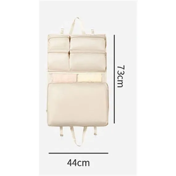 Hanging Packing Cube, Foldable Travel Organizer, Waterproof, Machine Washable, Fits Carry-on, Expandable Packing Cube for Suitcase or Backpack (Beige 6 grids)