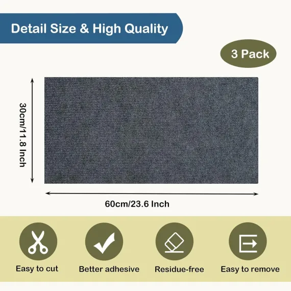 Cat Scratch Mats Trimmable Self-Adhesive Cat Scratching Post Carpet Cat Tree Shelves Replacement Parts Easy Use Cat Scratcher