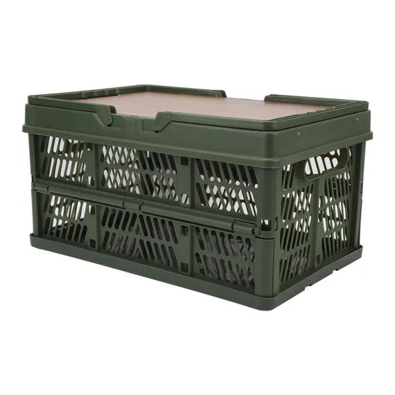 Camping Picnic Basket Foldable Large Capacity Multifunction Handheld Camping Storage Basket Camping Storage Box Green S
