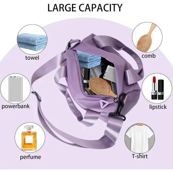 Mini Gym Bag Small Sport Bag Adjustable Duffle Bag Detachable Strap Gym Tote for Men Women Portable Shoulder Fitness Bag for Travel Sports