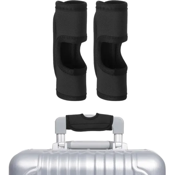 Luggage Handle Wrap, 2 Pcs Hollow Neoprene Handbag Grip Cover Protector Luggage Identifiers Suitcase Handle Wraps for Luggage Suitcase Travel Bags, Black