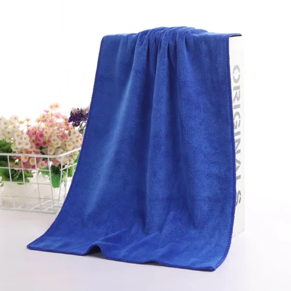 Microfiber Towel 29.5x13.8", 2 PACK Soft Lightweight Bath Towels Quick-Drying Towels Highly Absorbent Wash Cloths, Towels for Bathroom, Body, Gym, Shower, Hotel(White) A_#Blue【2pcs】