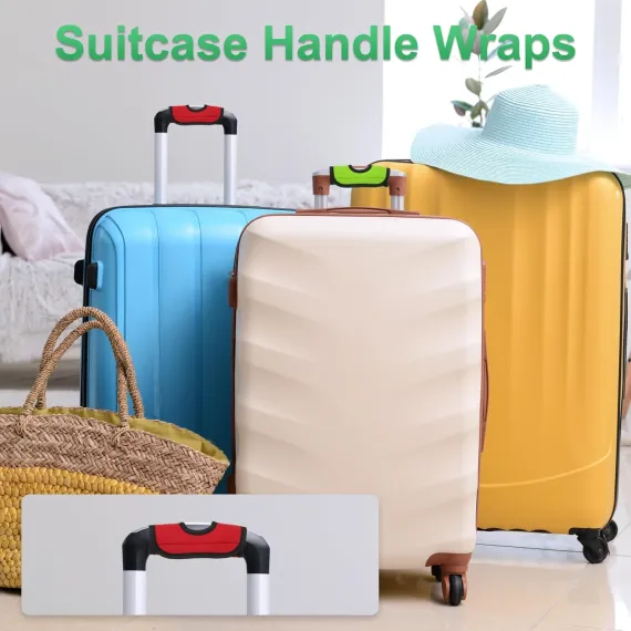 Luggage Handle Wrap, 2 Pcs Hollow Neoprene Handbag Grip Cover Protector Luggage Identifiers Suitcase Handle Wraps for Luggage Suitcase Travel Bags, Black