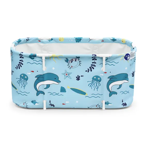 Weisshorn Foldable Bathtub PVC Spa Bucket Inflatable Cushion 114x62cm Blue