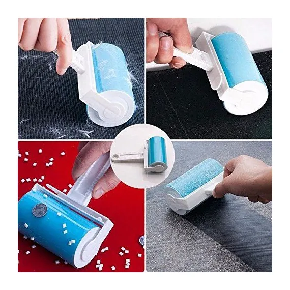 Washable Lint Roller Lint Roller Reusable Sticky Dog Cat Hair Remover Cleaner with Cover for Clothes, Pet Hairs, Carseats
