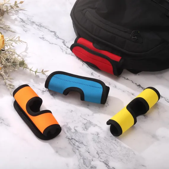 Luggage Handle Wrap, 2 Pcs Hollow Neoprene Handbag Grip Cover Protector Luggage Identifiers Suitcase Handle Wraps for Luggage Suitcase Travel Bags, Black