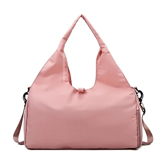 Gym Tote Bag with Shoe Compartment and Wet Dry Storage Pockets for Women Travel Duffel Bag Yoga Gym Bags with Yoga Mat Holder -Pink