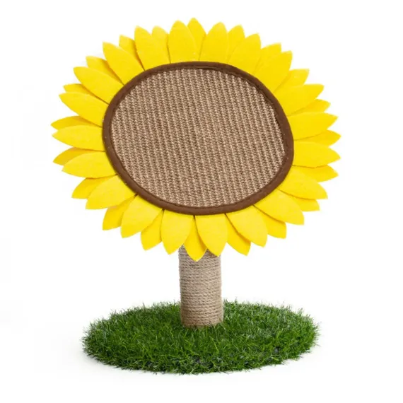 Sunflower Shaped Cat Scratcher Cat Tree Non-Shedding Durable Cardboard Material