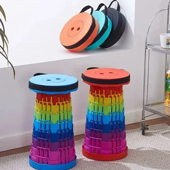 Folding Stool, Telescopic Camping Chair, Lightweight, Travel Chair and Outdoor Chair, Multicolor