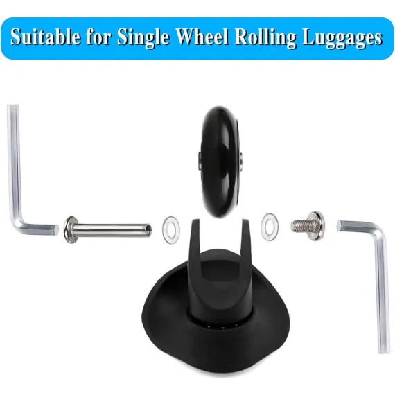 Set of 2 - Suitcase wheels - Replacement wheels for suitcases - Rubber casters - Bearings - Repair kits - 70mm x 24mm - Spare wheels - Suitcase - Casters - Luggage wheels - With screws - Wheels - Caster wheel - Suitcase wheels replacement set