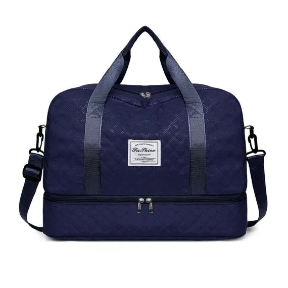 Luxury Duffle Bag Oversized Duffle Travel Bag Gym Bag Multiple Compartments Wet - Navy - Size 01
