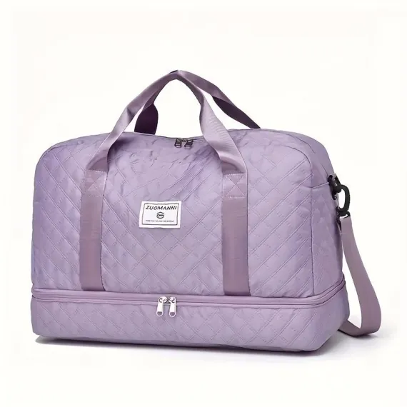 Luxury Duffle Bag Oversized Duffle Travel Bag Gym Bag Multiple Compartments Wet - Gray - Size 01