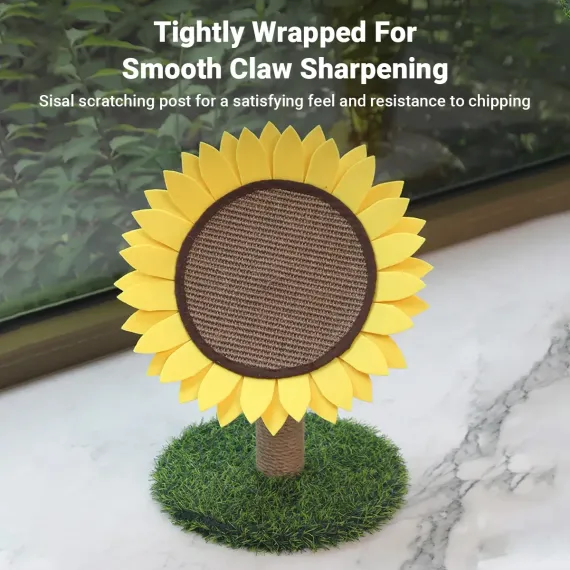 Sunflower Shaped Cat Scratcher Cat Tree Non-Shedding Durable Cardboard Material