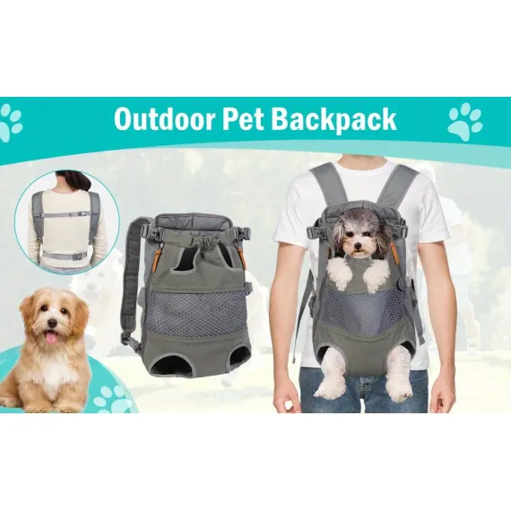 Gray Black outdoor pet backpack, dog backpack, pet carrier, outdoor dog gear, pet travel, dog transportation, Australia pet carrier, small dog backpack, medium dog carrier, breathable pet backpack