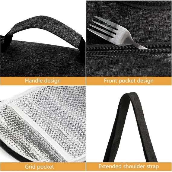Picnic bag - Lunch bag - Lunch bag for adults - Insulated lunch bag for men - Reusable cooler - Waterproof and easy to clean - For work, travel, picnics, outdoor activities, school, and the office