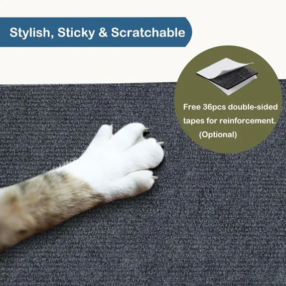 Cat Scratch Mats Trimmable Self-Adhesive Cat Scratching Post Carpet Cat Tree Shelves Replacement Parts Easy Use Cat Scratcher