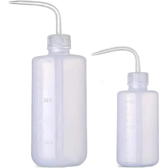 Squeeze Bottle Plant Watering Can Eye Wash Bottle Squeeze Irrigation Plastic Small Watering Can for Indoor Plants Tattoo (2pcs, 250ml and 500ml)