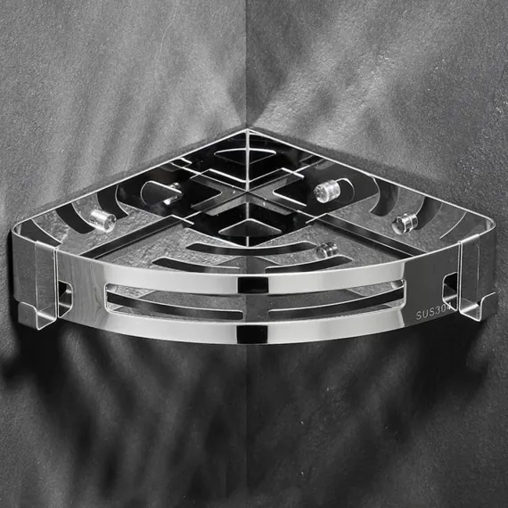 Shower Corner Basket Stainless Steel Bathroom Caddy Storage Shower Caddy Organizer Wall Mounted Kitchen Corner Shower Shelves