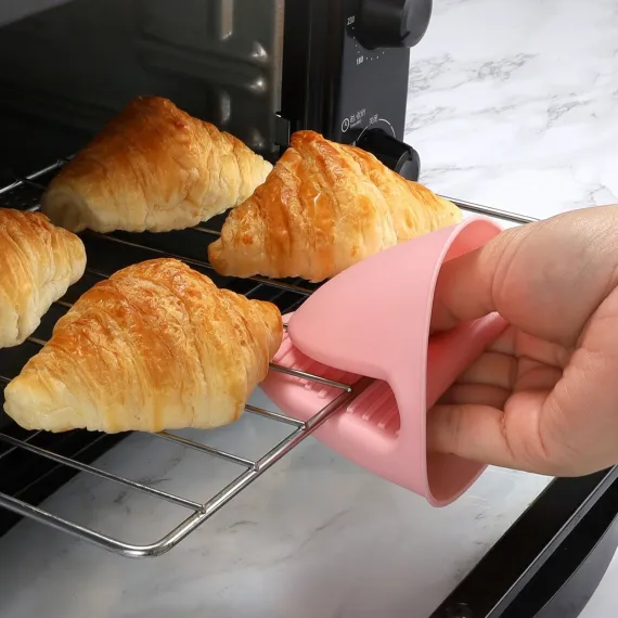Oven Mitts Heat Resistant, Mini Oven Mitts, Mini Silicone Oven Gloves,Pinch Grips Mitts Potholder for Kitchen Cooking & Baking, 1 Pcs, 3.93x3.35 3.93" x 3.35" Grey