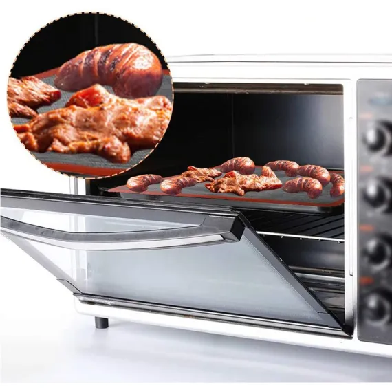 2 pcs Non Stick Baking Pan Glass Fiber Oven Mat Cake Mat Silicone Baking Pad Baking Pastry Tools