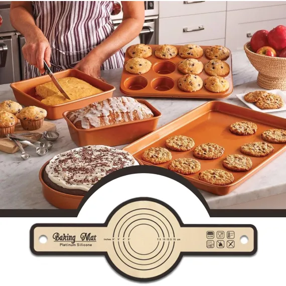 Dough Rolling Mat, Silicone Dough Mat | Foldable Silicone Bread Lifter Bread Baking Mat, Kneading Rolling Mat Silicone Bread Mat with Precise Scale_max