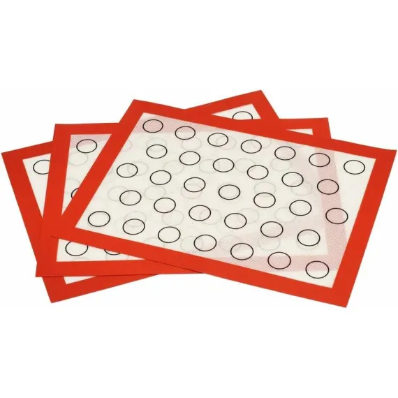 Silicone Baking Mat 3 pcs Set Reusable Non-Stick Baking Sheet Pastry Kneading Dough Oven Mat For Macaron Biscuit Dough,