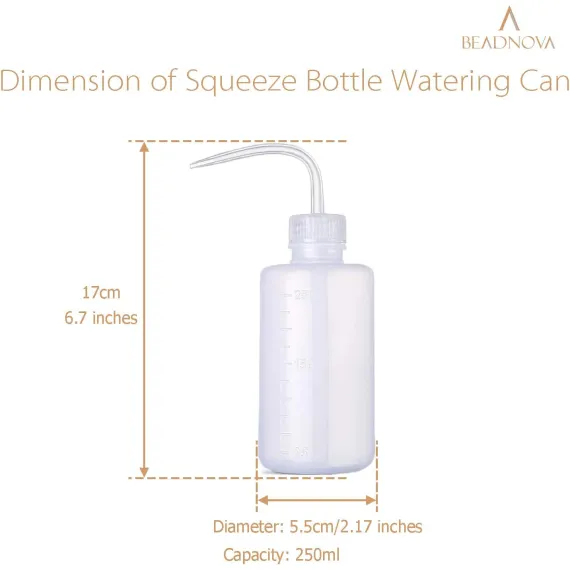 Squeeze Bottle Plant Watering Bottle 250ml 8oz Small Wash Bottle Squeeze Plastic Small Watering Can for Indoor Plants Succulent Watering Can (1pc)