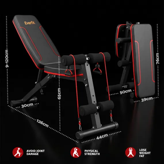 Everfit Weight Bench Adjustable FID Bench Press Home Gym 150kg Capacity