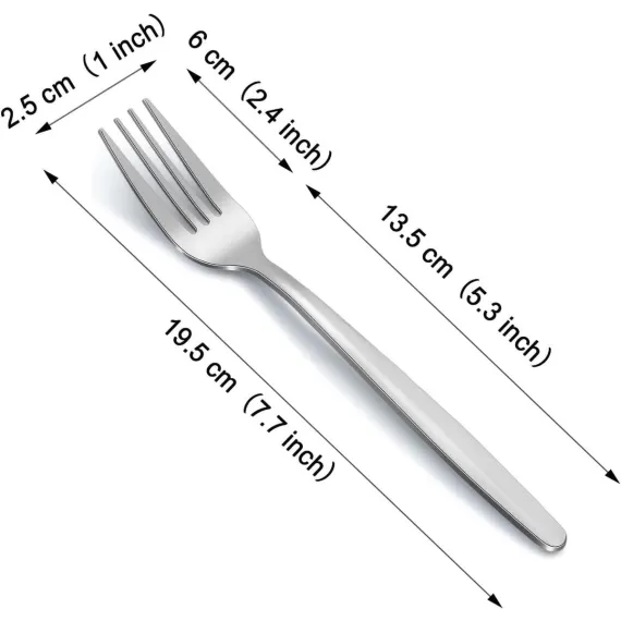 Cutlery Forks - 6 pieces - Stainless steel cutlery forks - Cutlery set - Suitable for Western dishes, desserts and coffee.
