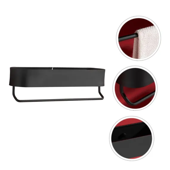 No Punching Rack Aluminum Metal Storage Holder Wall Adhesived Mounted Rack Kitchen Storage Shelves Bathroom Storage Racks