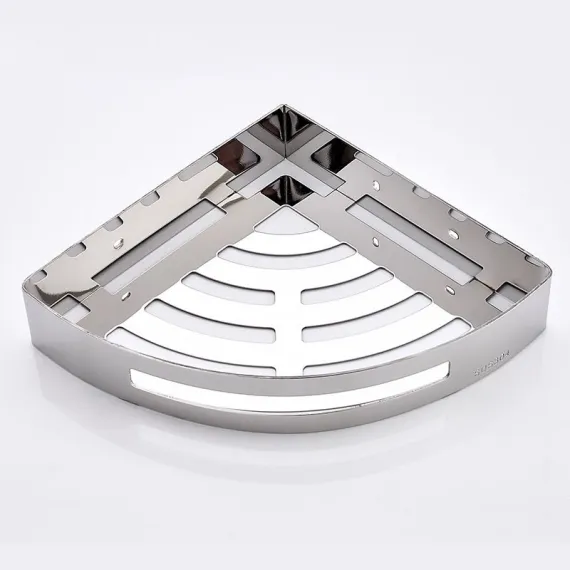 Shower Corner Basket Stainless Steel Bathroom Caddy Storage Shower Caddy Organizer Wall Mounted Kitchen Corner Shower Shelves