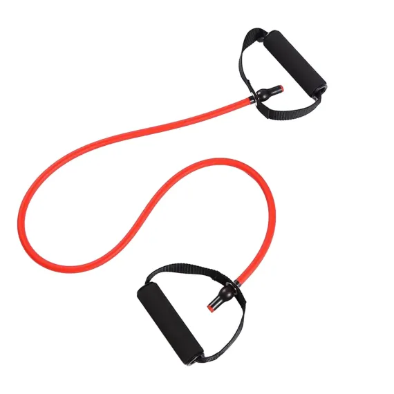 Resistance Bands with Handles, Exercise Bands with Handles, Single Resistance Bands for Resistance Training, Physical Therapy,Home Workouts, Red