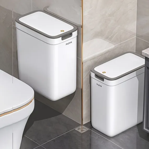 Wall Mounted Trash Bin Press Top Trash Bin Large Capacity Bin Bathroom Bin - White - Size large