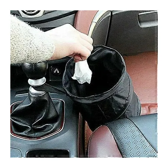 Black Portable Collapsible Car Bin | Trash Can| Bin| Car Bin | Car Accessories | Rubbish Bin | Car Gadgets | Storage Basket | Pop-up Leak Proof Trash