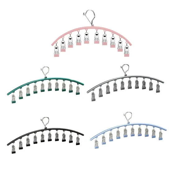 3PCS Windproof Clothes Drying Rack Balcony Hanger Pantyhose Underwear Clips - Grey