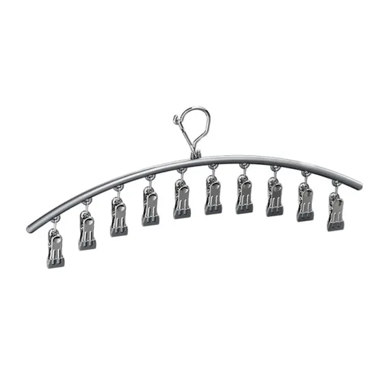 3PCS Windproof Clothes Drying Rack Balcony Hanger Pantyhose Underwear Clips - Grey