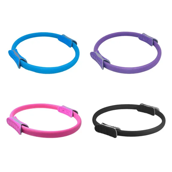 Multicolor Yoga Circle Crescent Handle Pilates Ring for Body Toning Exercise - Purple