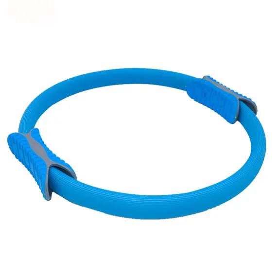 Multicolor Yoga Circle Crescent Handle Pilates Ring for Body Toning Exercise - Blue