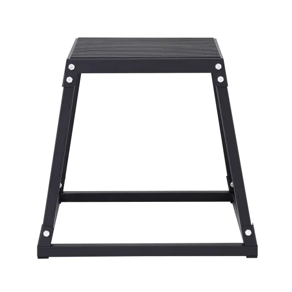 Plyometric Jump Box, 18 Inch Plyo Box, Steel Plyometric Platform and Jumping Agility Box, Anti-Slip Fitness Exercise Step Up Box for Home Gym Training, Conditioning Strength Training, Black