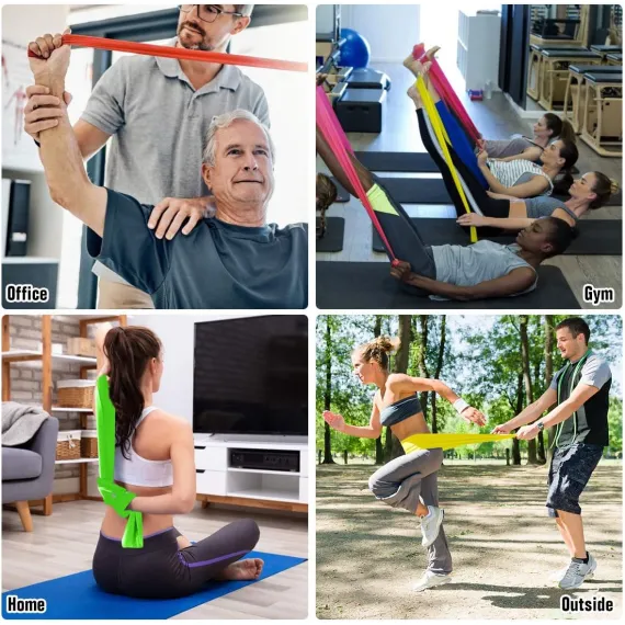 Resistance Bands Elastic Exercise Bands 3 Pack Physical Therapy Tension Band Recovery Band Workout Strength Training Bands for Women, Yoga, Arms,Upper Body and Shoulders