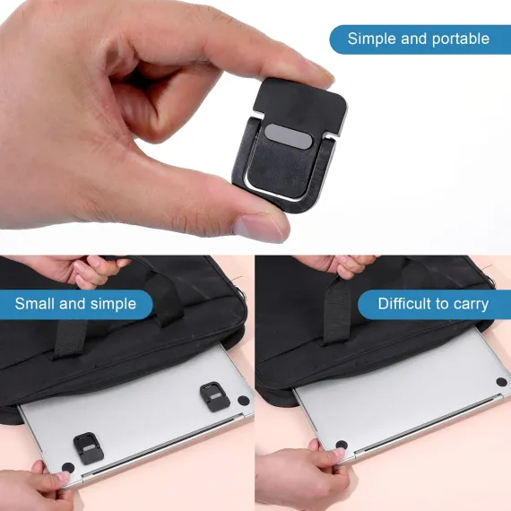 2Pcs Keyboard Riser Self-Adhesive Mini Portable Laptop Stand Foldable Portable Computer Self Adhesive Keyboard Riser for Laptop Most Keyboards, Black ABS Adjustable Keyboards Stand for Desktop
