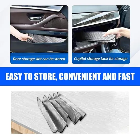Car Windshield Sun Shade, 55.1 x 27.5 Front Windshield Sunscreen Heat Shield, Universal Car Front Window Sun Protector Cover, Car Windshield Cooling Cover for Truck SUV Car (Silver)