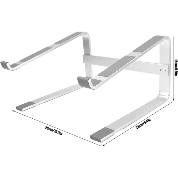 Laptop Stand - Riser - Ergonomic Desktop Computer Stand Made of Aluminum Alloy - with Anti-slip Pads and Ventilation Design - Suitable for 10-17.3 Inch Laptops