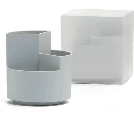 360 degree rotating multi-functional pen holder with 3 separate layer for office desk organiser (Grey)