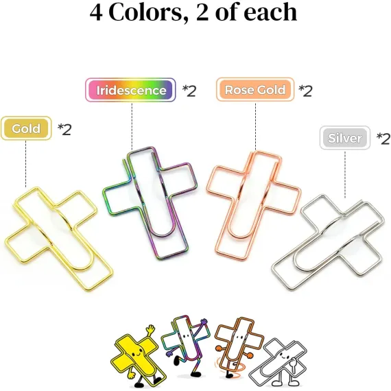 Paperclip Pen Holder, Metal Pen Holder for Notebook - 8 Pcs Cross Shaped Pen Clips Planner Accessories Office Supplies (Only for Pens with a Thickness of Less Than 0.5 Inches)